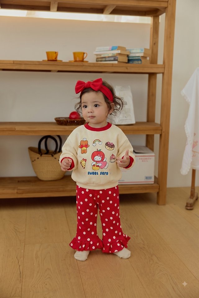 Sera - Korean Baby Fashion - #babygirlfashion - Dot Pants Top and Bottom Set - 3