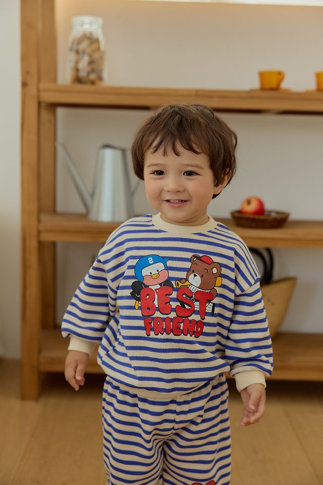 Sera - Korean Baby Fashion - #babygirlfashion - Best Friend Stripe Top and Bottom Set - 11