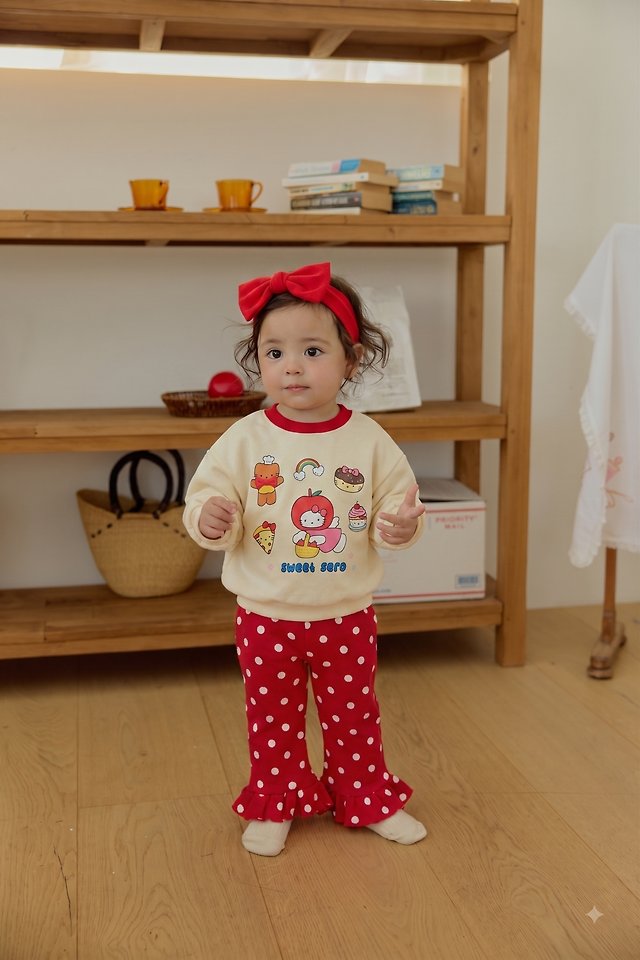 Sera - Korean Baby Fashion - #babygirlfashion - Dot Pants Top and Bottom Set - 4