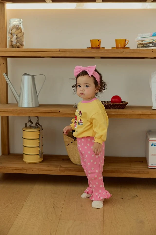 Sera - Korean Baby Fashion - #babyootd - Dot Pants Top and Bottom Set - 6