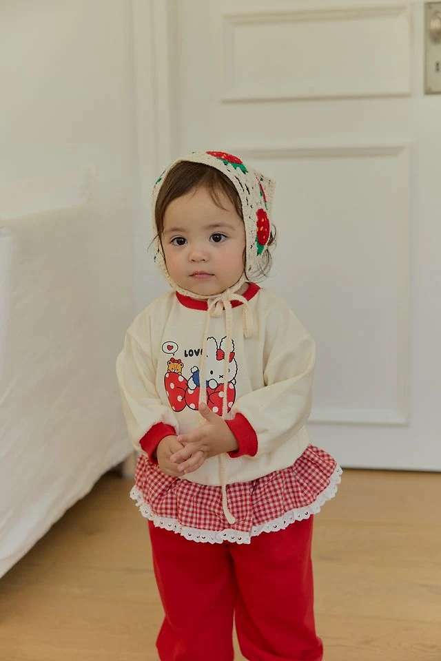 Sera - Korean Baby Fashion - #babyoutfit - Petite Check Frill Top and Bottom Set - 12