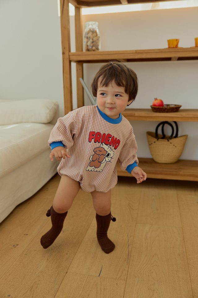 Sera - Korean Baby Fashion - #babyoutfit - Check Romper - 8