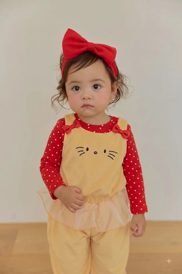 Sera - Korean Baby Fashion - #babyoutfit - Meow Vest Top and Bottom Set - 4