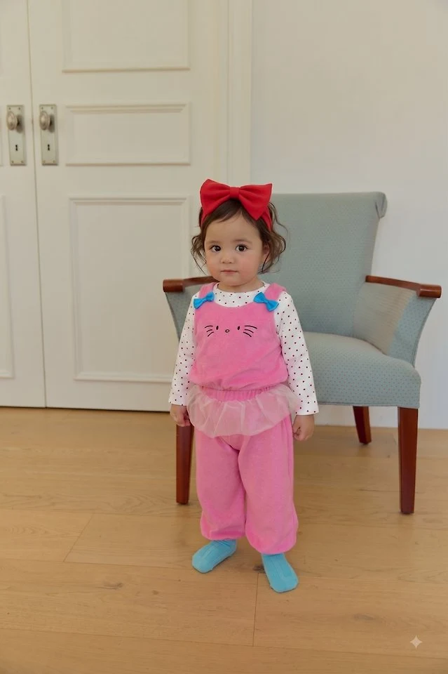 Sera - Korean Baby Fashion - #babywear - Meow Vest Top and Bottom Set - 5