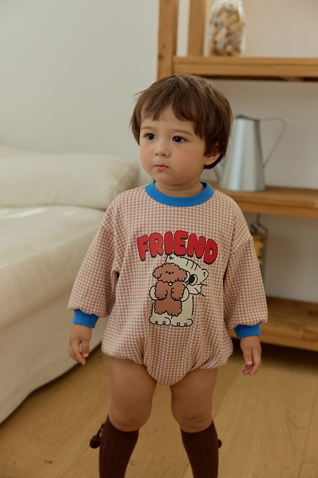 Sera - Korean Baby Fashion - #onlinebabyboutique - Check Romper - 11