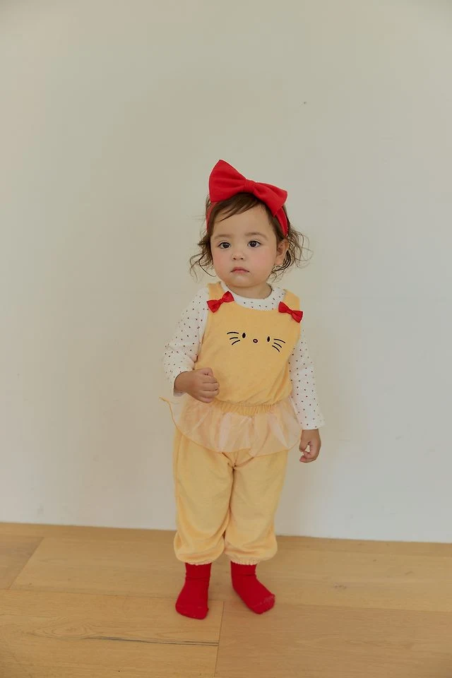 Sera - Korean Baby Fashion - #onlinebabyboutique - Meow Vest Top and Bottom Set - 6