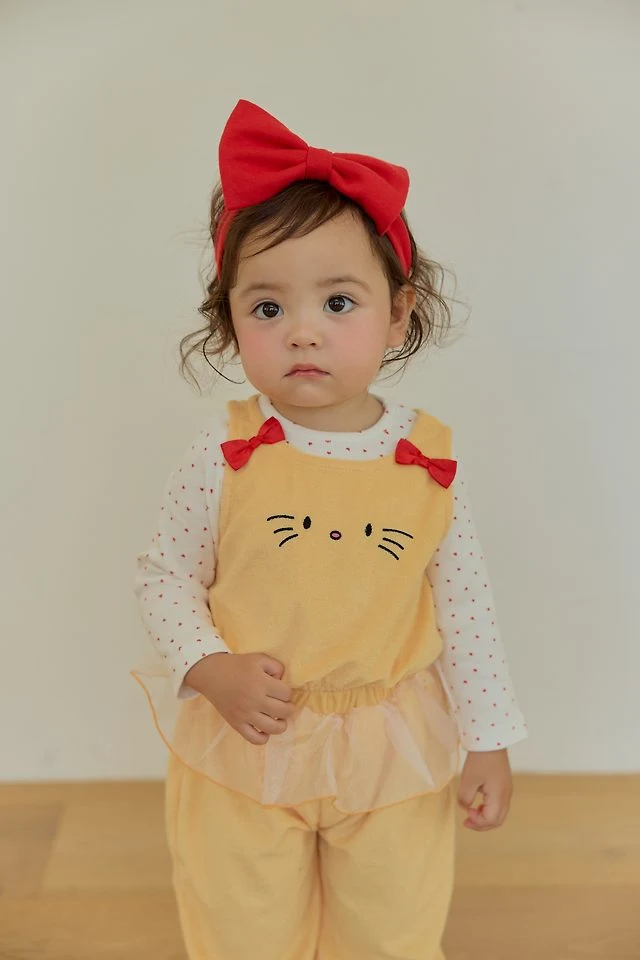 Sera - Korean Baby Fashion - #smilingbaby - Meow Vest Top and Bottom Set - 8
