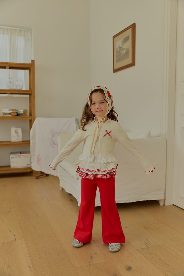 Sera - Korean Children Fashion - #Kfashion4kids - Check Frill Bootcut Pants - 9