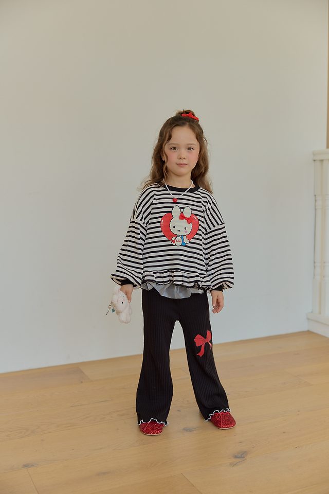 Sera - Korean Children Fashion - #Kfashion4kids - Ribbon Bootcut Pants - 6