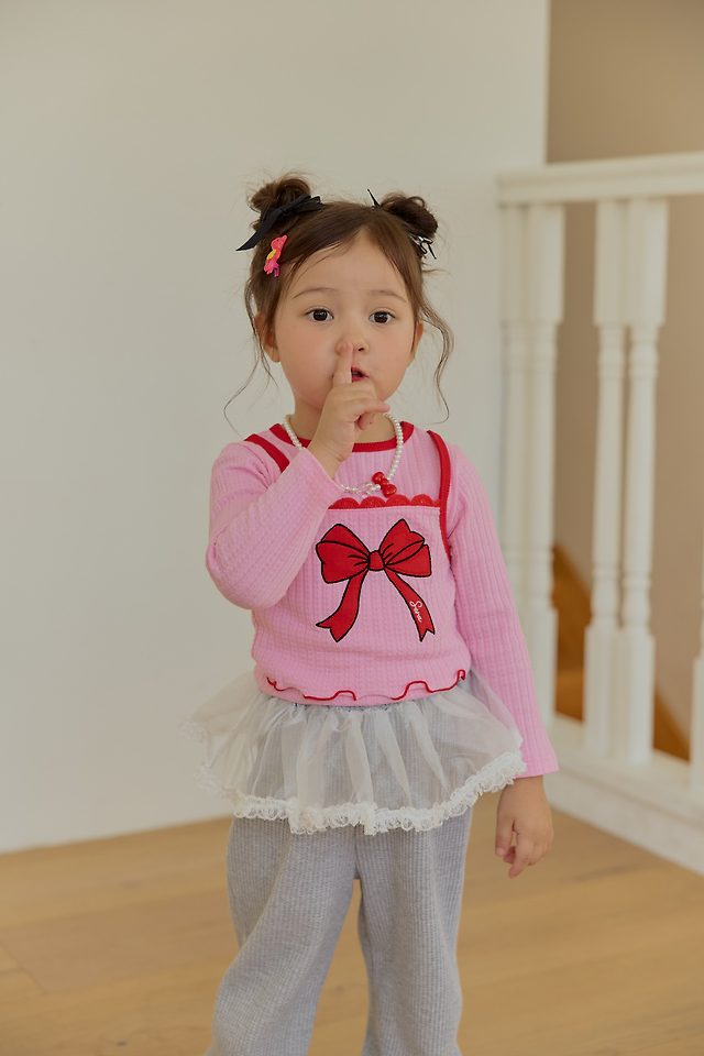 Sera - Korean Children Fashion - #childofig - Ribbon Layered Tee - 10