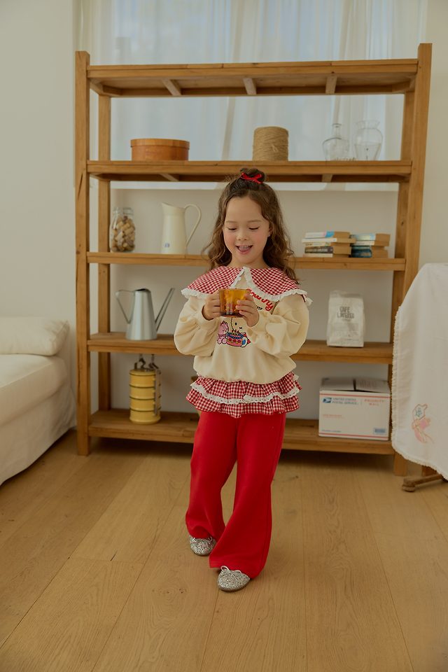 Sera - Korean Children Fashion - #designkidswear - Check Collar Sweatshirt - 6