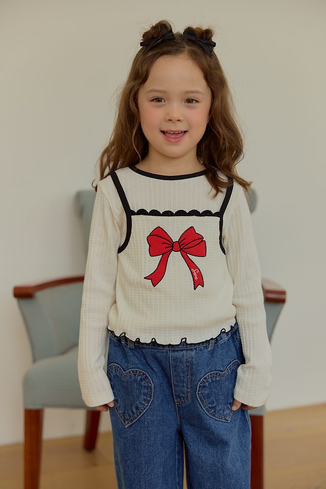 Sera - Korean Children Fashion - #designkidswear - Ribbon Layered Tee - 12