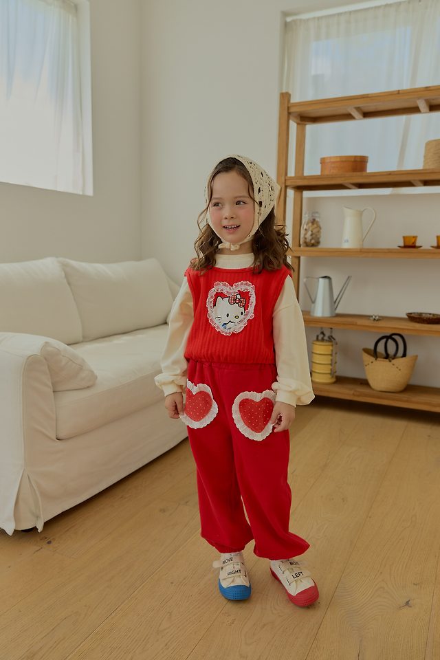 Sera - Korean Children Fashion - #fashionkids - Dot Heart Baggy Pants - 9