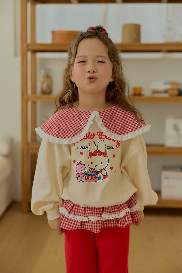Sera - Korean Children Fashion - #fashionkids - Check Collar Sweatshirt - 8