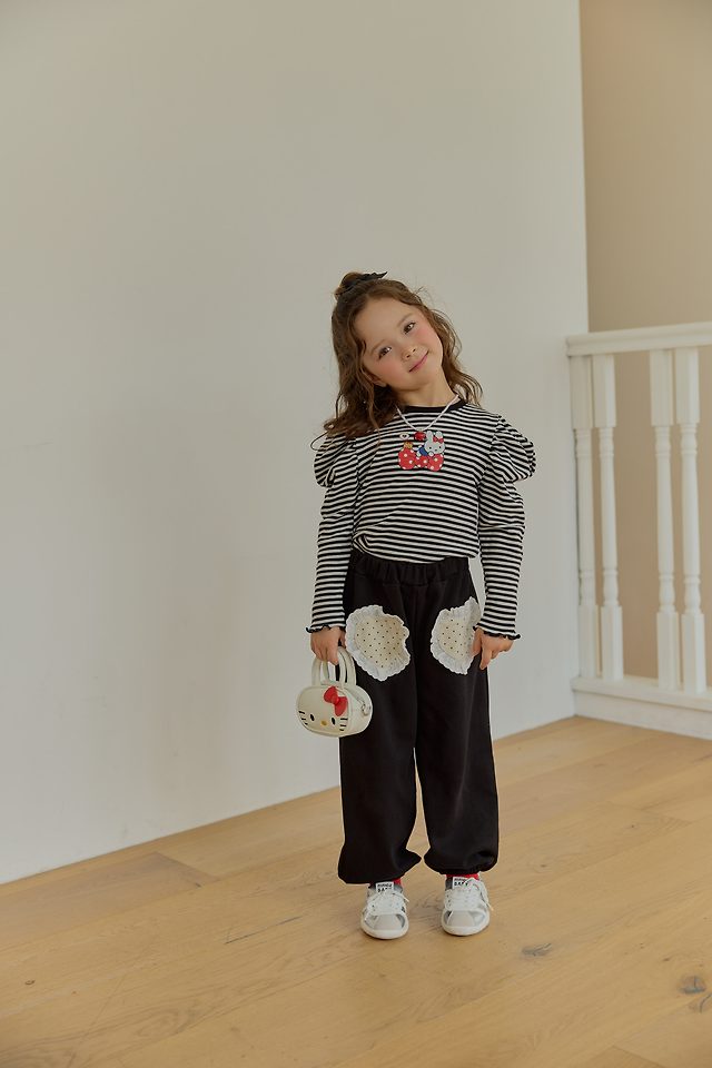 Sera - Korean Children Fashion - #fashionkids - Dot Ribbon Puff Tee - 12
