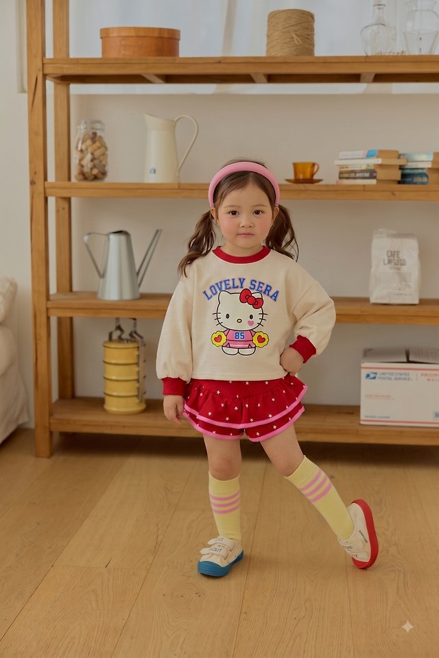 Sera - Korean Children Fashion - #kidsshorts - Star Skirt Pants Set - 3