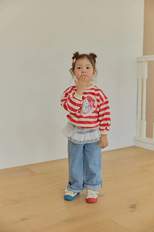 Sera - Korean Children Fashion - #kidsshorts - Miyu Stripe Sweatshirt - 10