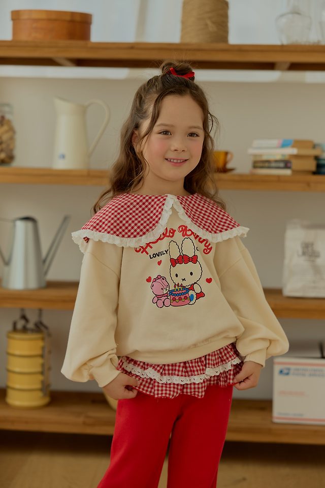 Sera - Korean Children Fashion - #kidsstore - Check Collar Sweatshirt - 10