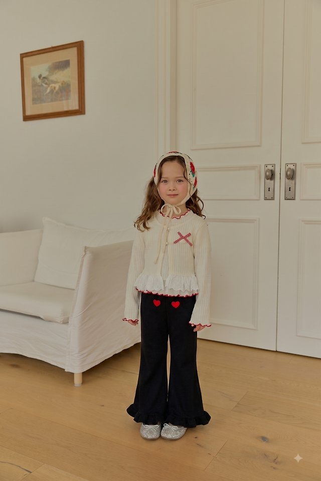 Sera - Korean Children Fashion - #kidzfashiontrend - Frill Lace Cardigan Set - 6