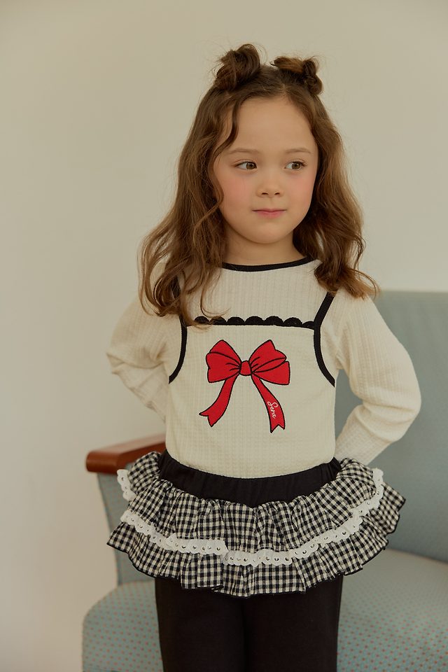 Sera - Korean Children Fashion - #kidzfashiontrend - Ribbon Layered Tee