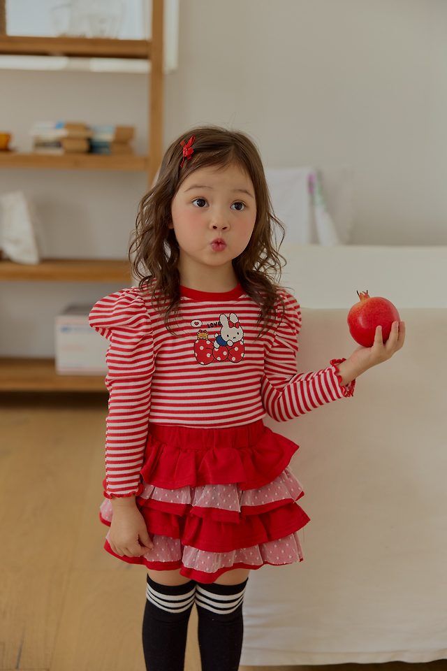 Sera - Korean Children Fashion - #littlefashionista - Dot Ribbon Puff Tee - 3