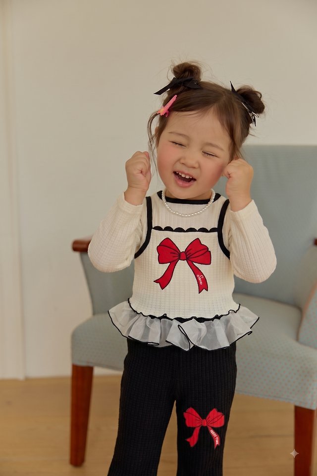 Sera - Korean Children Fashion - #littlefashionista - Ribbon Layered Tee - 3