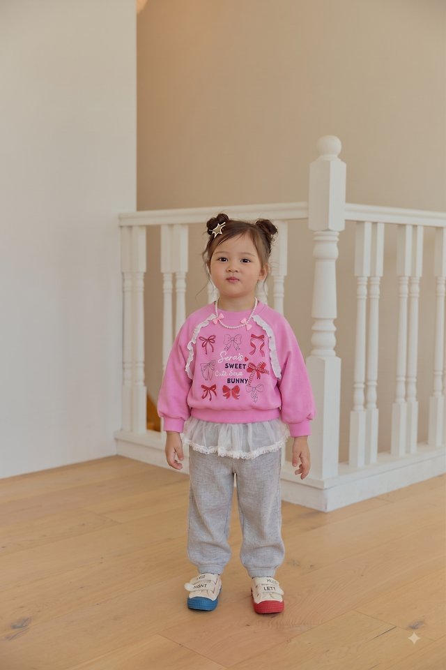 Sera - Korean Children Fashion - #magicofchildhood - Ribbon Lace Raglan Sweatshirt - 5