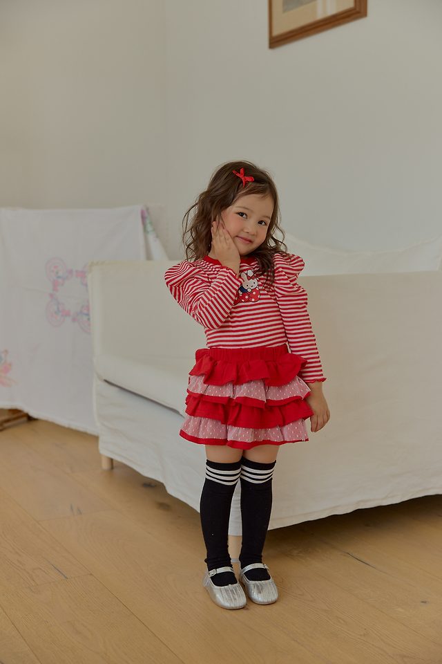 Sera - Korean Children Fashion - #littlefashionista - Dot Ribbon Puff Tee - 4