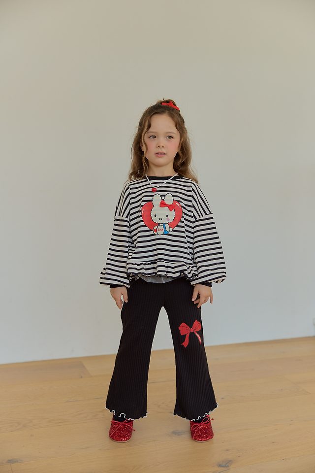 Sera - Korean Children Fashion - #magicofchildhood - Ribbon Bootcut Pants - 8