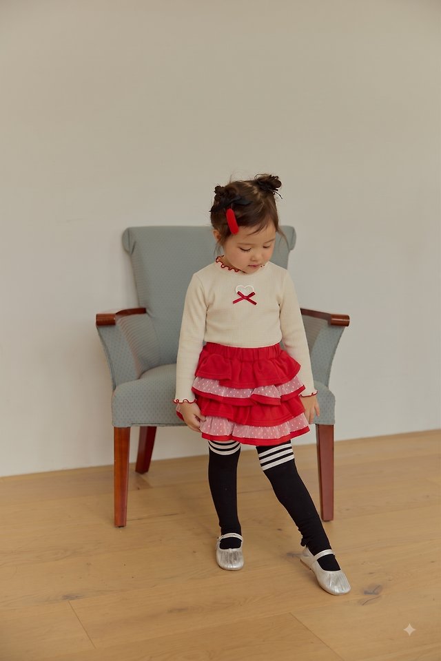 Sera - Korean Children Fashion - #minifashionista - Mini Heart Neck Tee - 3