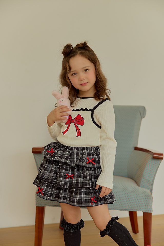 Sera - Korean Children Fashion - #minifashionista - Check Petite Skirt
