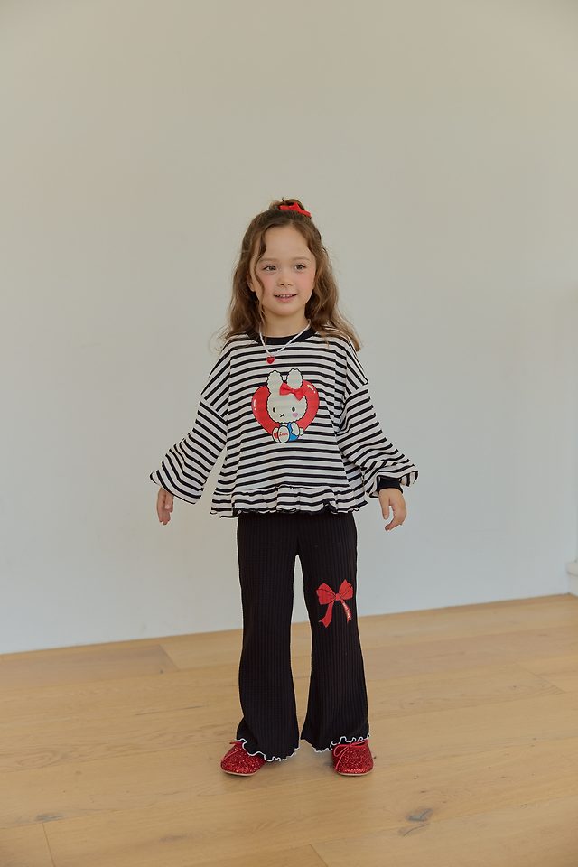 Sera - Korean Children Fashion - #minifashionista - Ribbon Bootcut Pants - 9