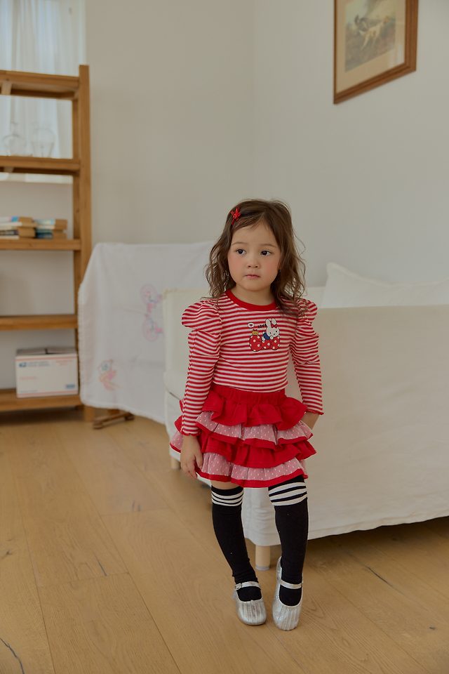 Sera - Korean Children Fashion - #prettylittlegirls - Dot Ribbon Puff Tee - 6