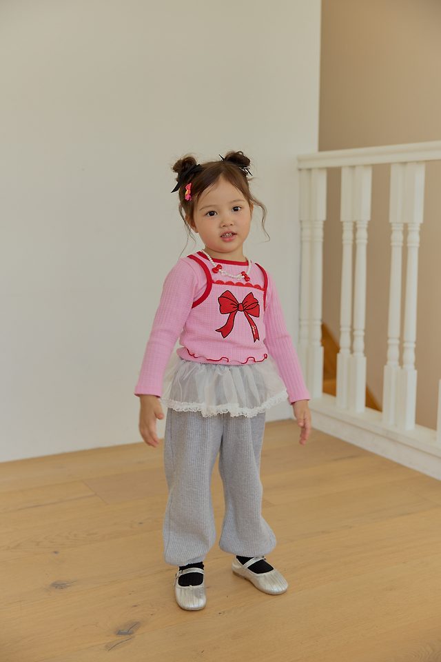 Sera - Korean Children Fashion - #stylishchildhood - Ribbon Layered Tee - 9
