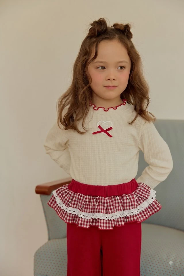 Sera - Korean Children Fashion - #todddlerfashion - Mini Heart Neck Tee - 5