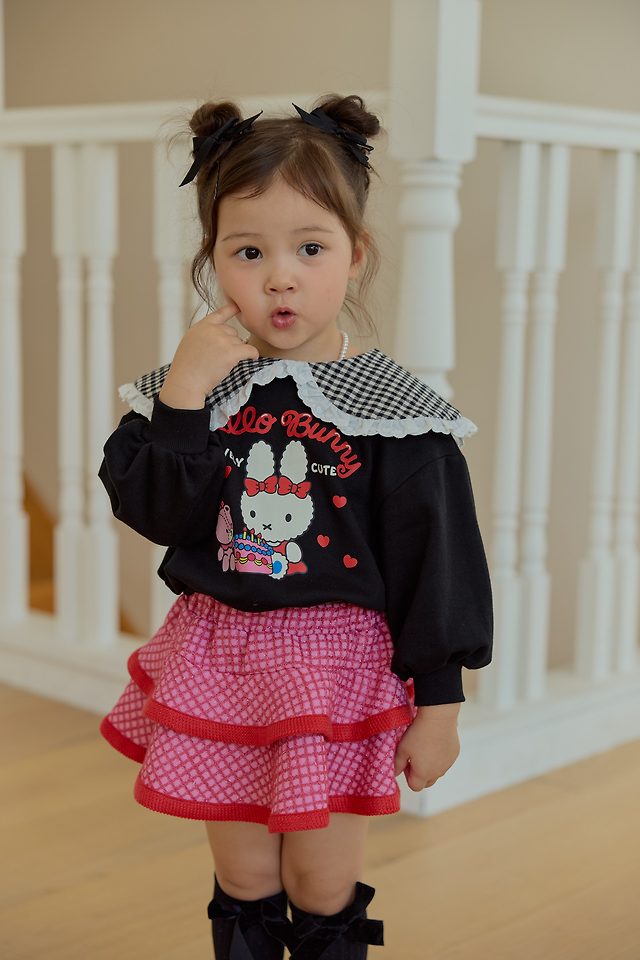 Sera - Korean Children Fashion - #todddlerfashion - Check Collar Sweatshirt