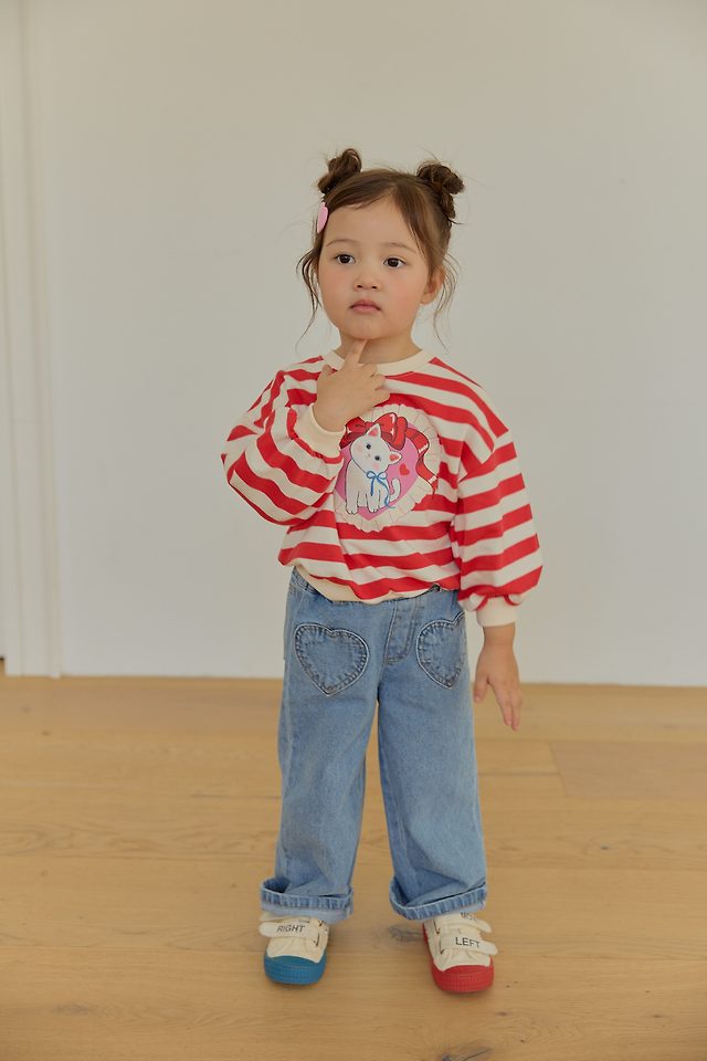 Sera - Korean Children Fashion - #todddlerfashion - Love Denim Pants - 12