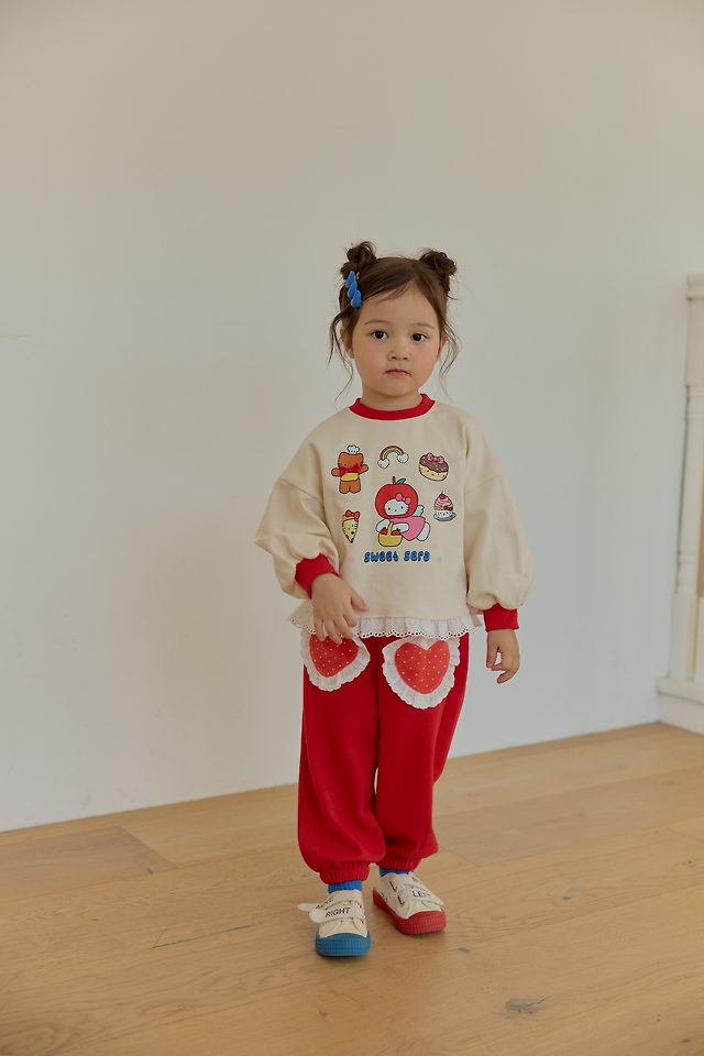 Sera - Korean Children Fashion - #toddlerclothing - Dot Heart Baggy Pants - 3