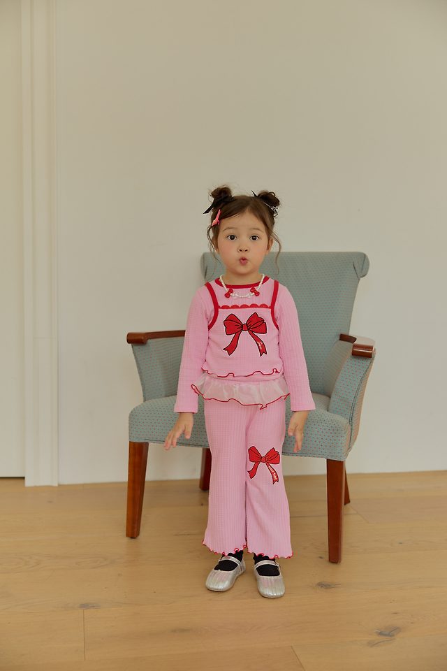 Sera - Korean Children Fashion - #toddlerclothing - Ribbon Bootcut Pants - 12
