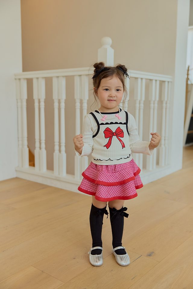 Sera - Korean Children Fashion - #toddlerclothing - Ribbon Layered Tee - 8