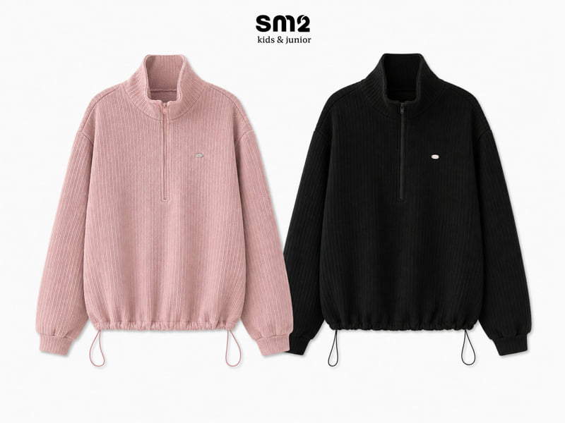 Sm2 - Korean Children Fashion - #Kfashion4kids - Half Zip-up String Knit Top - 9