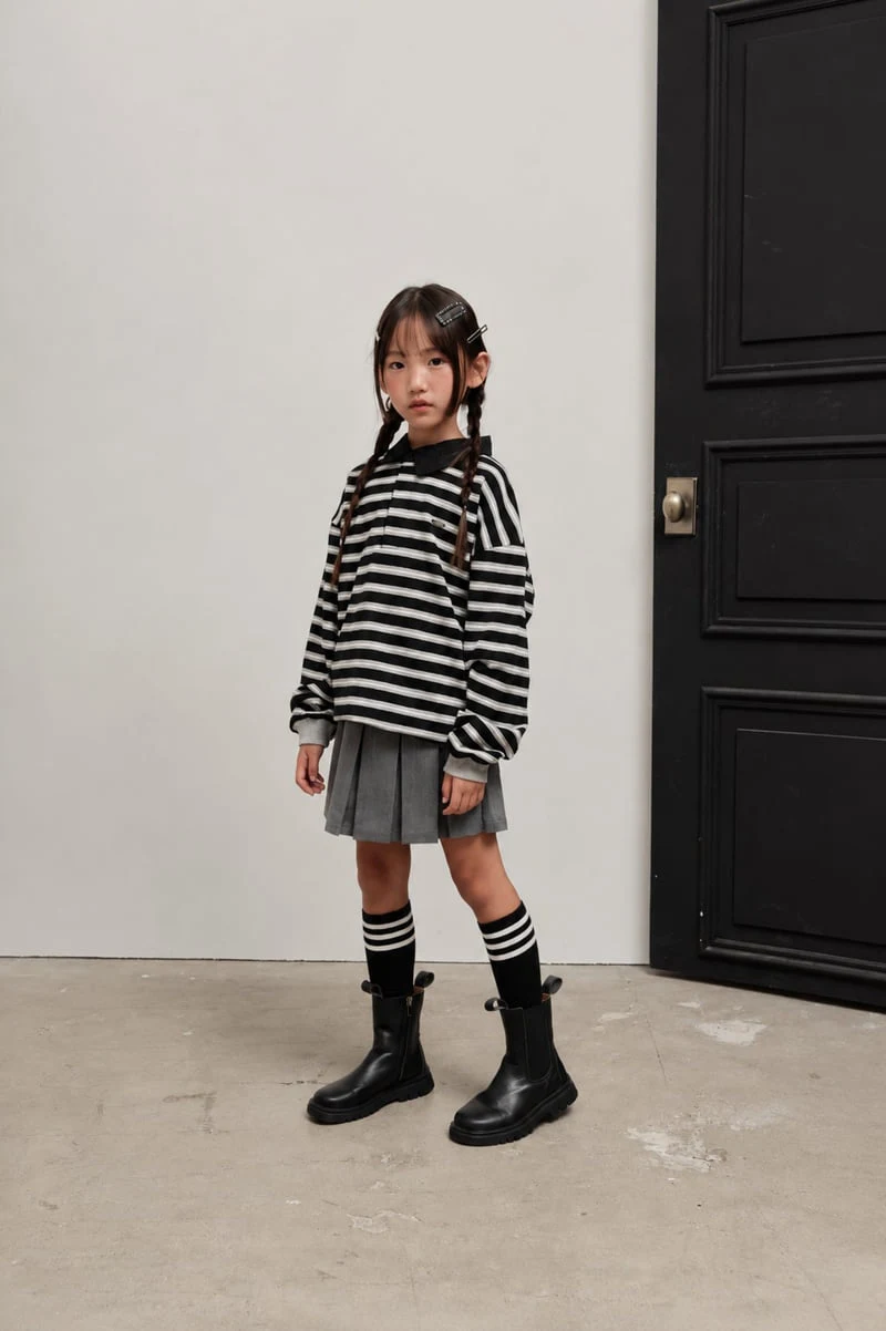 Sm2 - Korean Children Fashion - #childofig - Stripe Collar Tee - 8