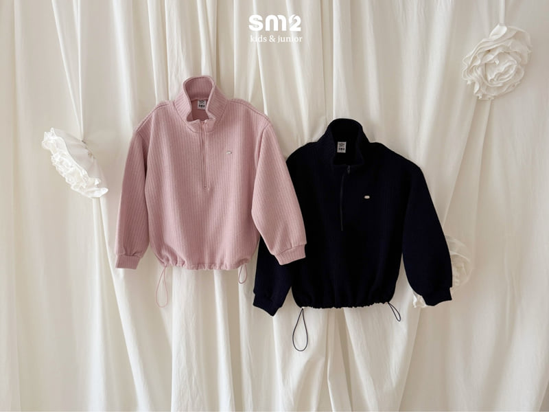 Sm2 - Korean Children Fashion - #childofig - Half Zip-up String Knit Top