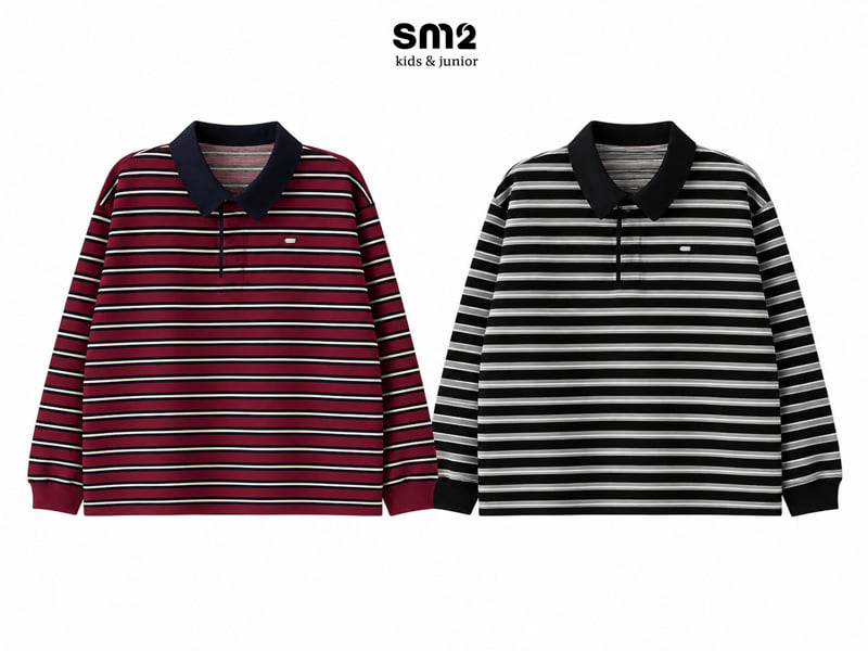 Sm2 - Korean Children Fashion - #childrensboutique - Stripe Collar Tee - 10
