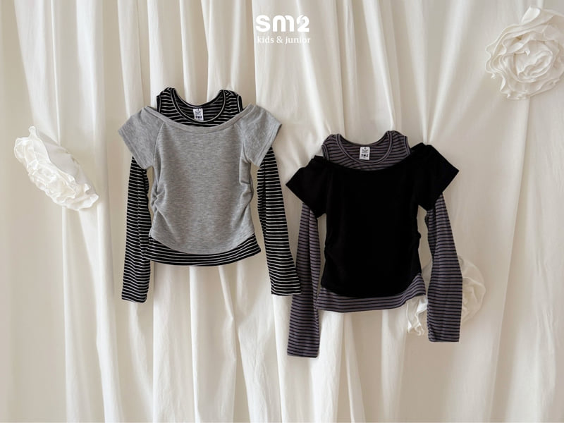 Sm2 - Korean Children Fashion - #discoveringself - Shoulder Slit Layered Tee