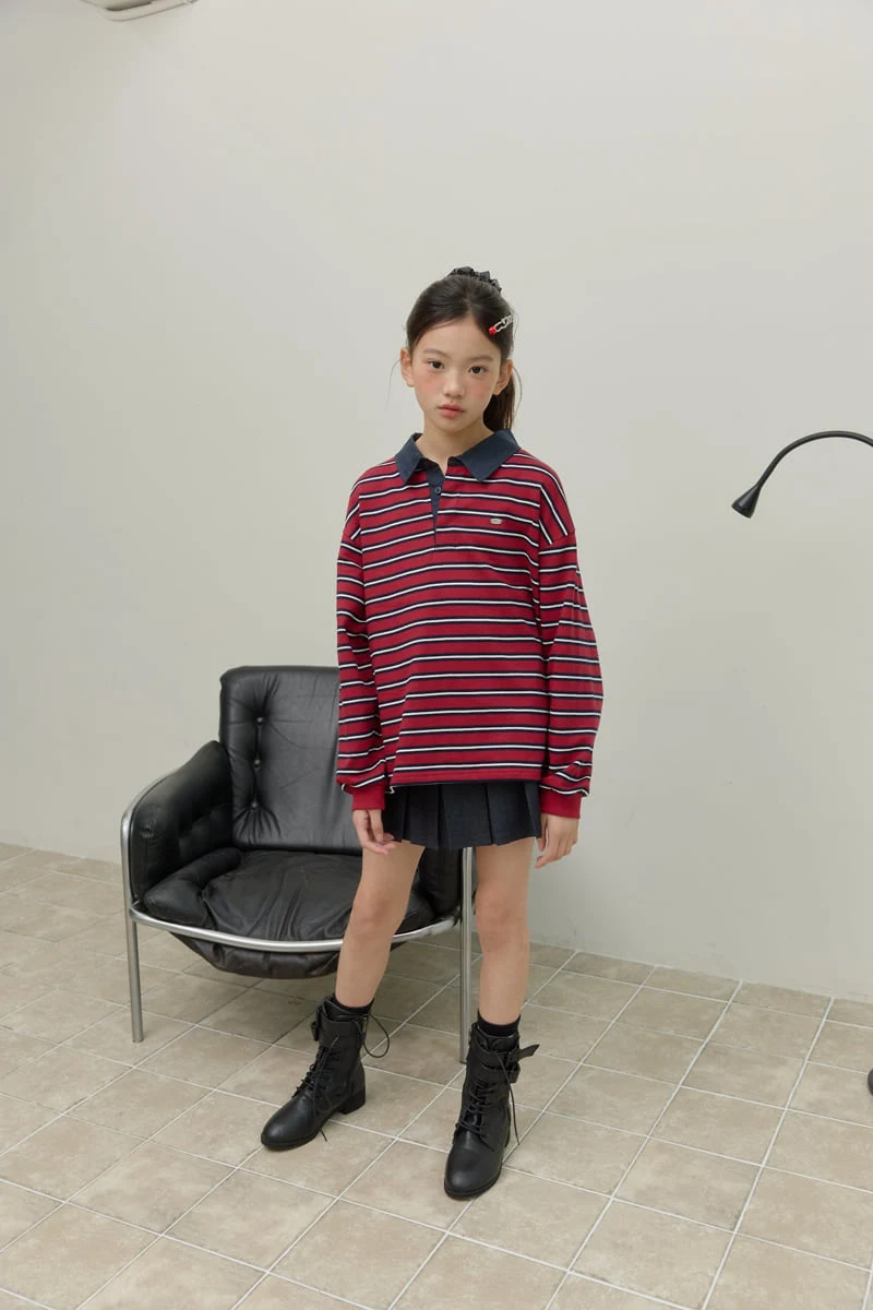 Sm2 - Korean Children Fashion - #discoveringself - Stripe Collar Tee - 12