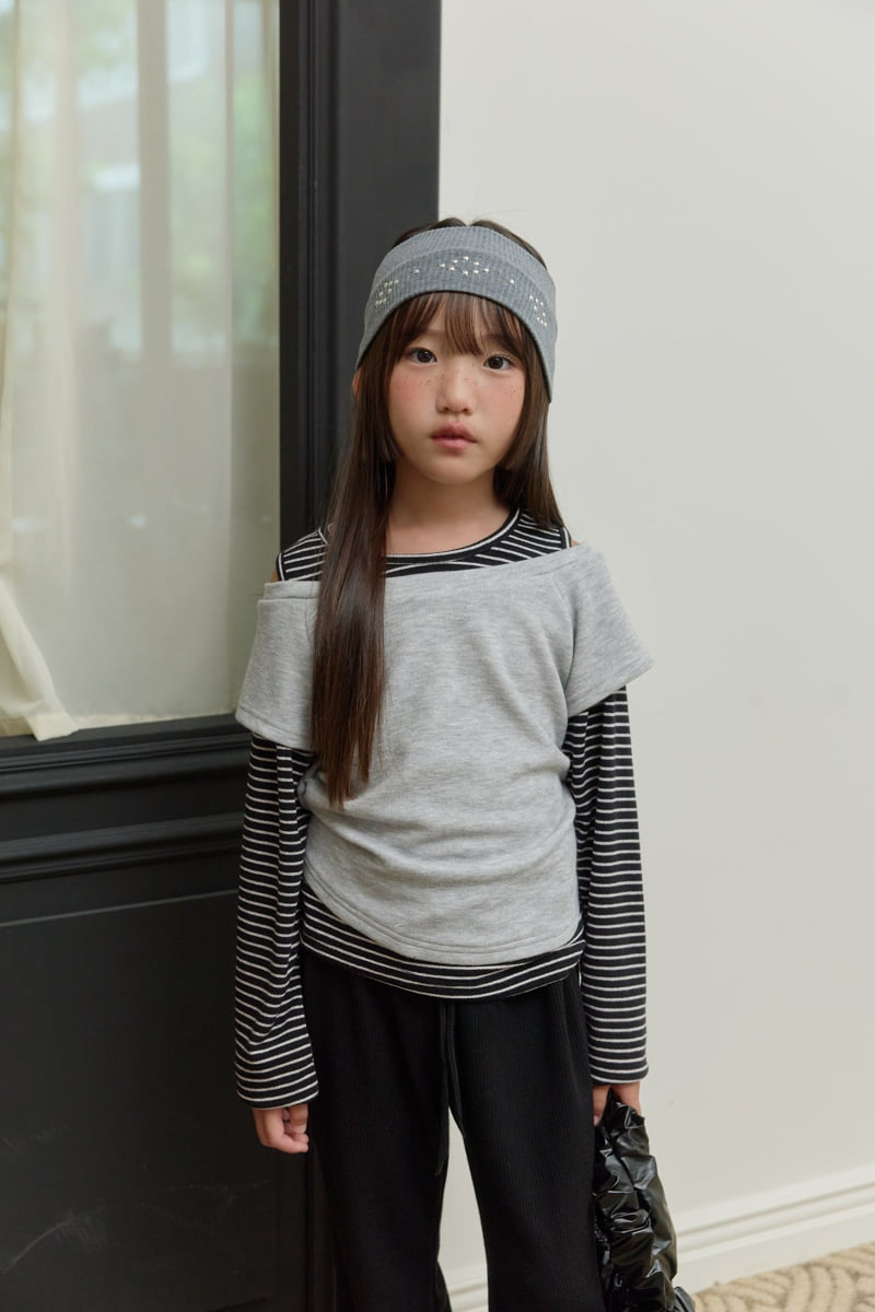 Sm2 - Korean Children Fashion - #fashionkids - Shoulder Slit Layered Tee - 2