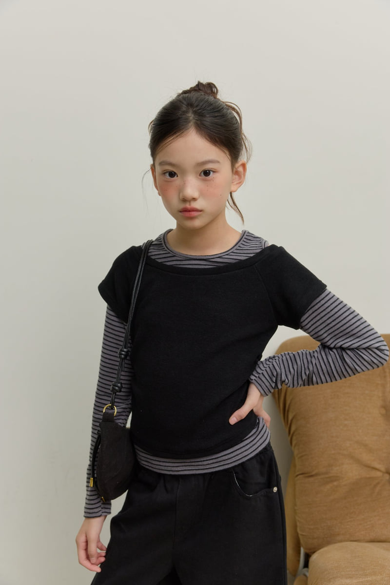 Sm2 - Korean Children Fashion - #kidsshorts - Shoulder Slit Layered Tee - 4