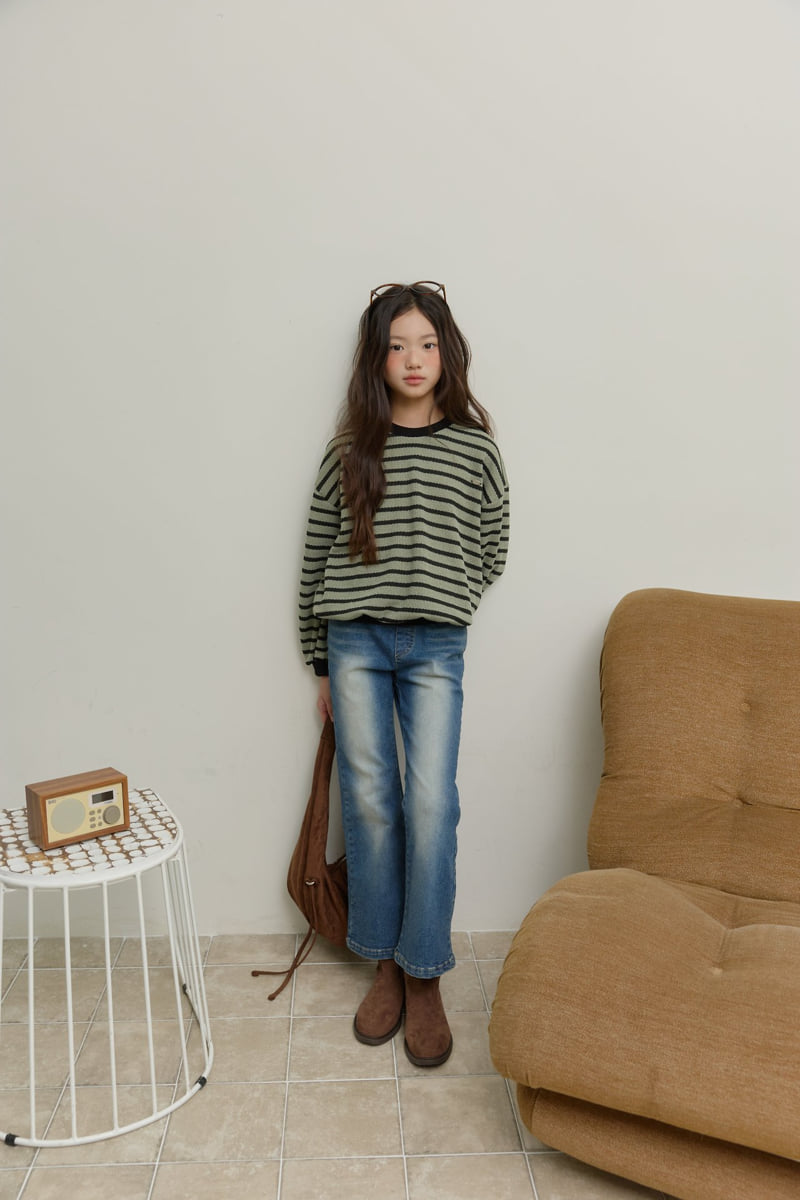 Sm2 - Korean Children Fashion - #kidzfashiontrend - Span Bootscut Denim Pants - 6