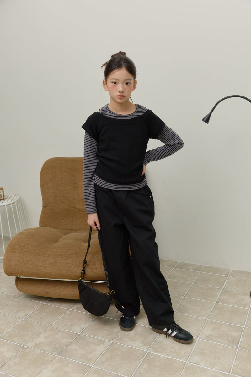 Sm2 - Korean Children Fashion - #kidzfashiontrend - Shoulder Slit Layered Tee - 5